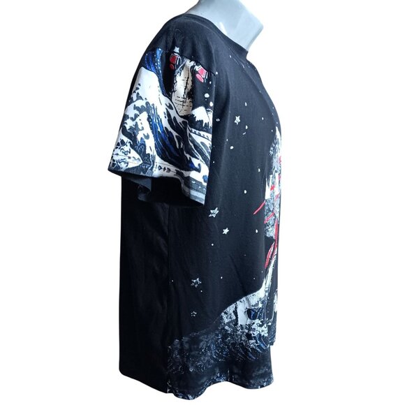 Men's Medium T-shirt NASA Graphic Space Shuttle AOP Moon Black - Picture 4 of 6